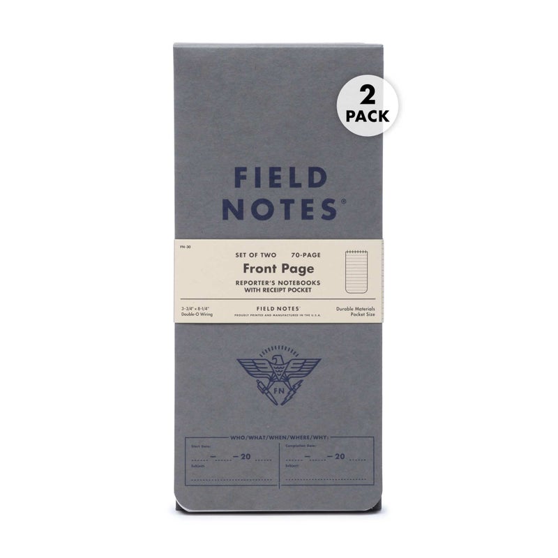 Field Notes - Front Page 2-Pack of Reporter's Notebooks - 3.75" x 8" - Image 1